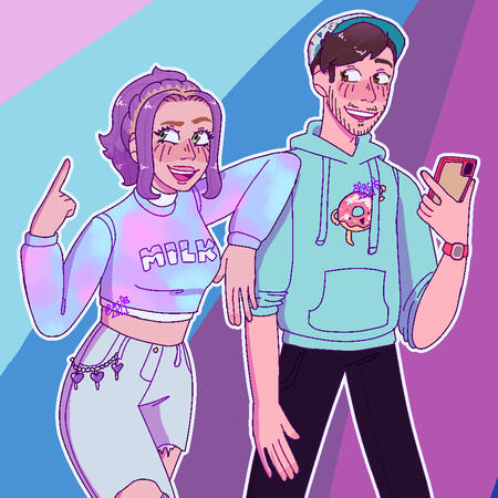 Fanart of Courtney Miller and Tommy Bowe of Smosh