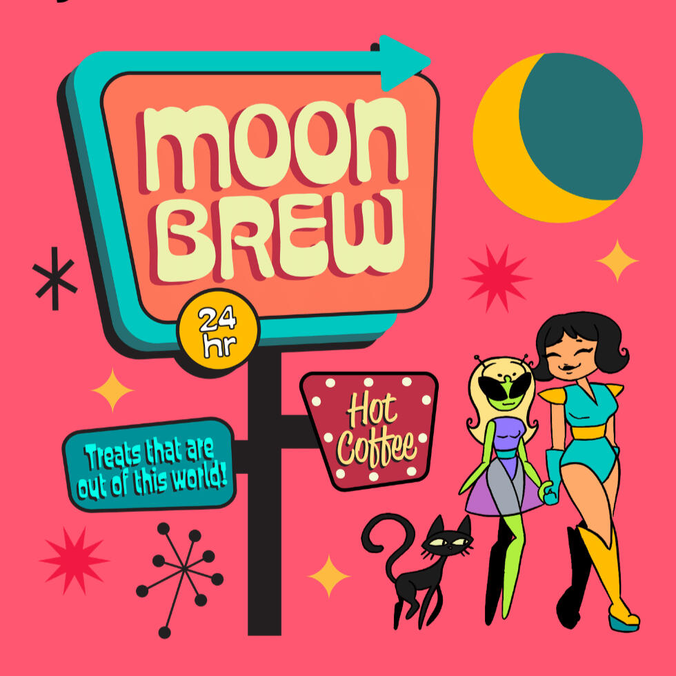 Moon Brew - coffee shop branding.