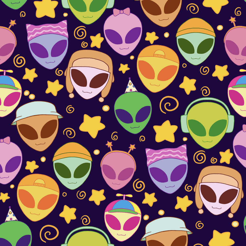 Alien Caps - stationary pattern.